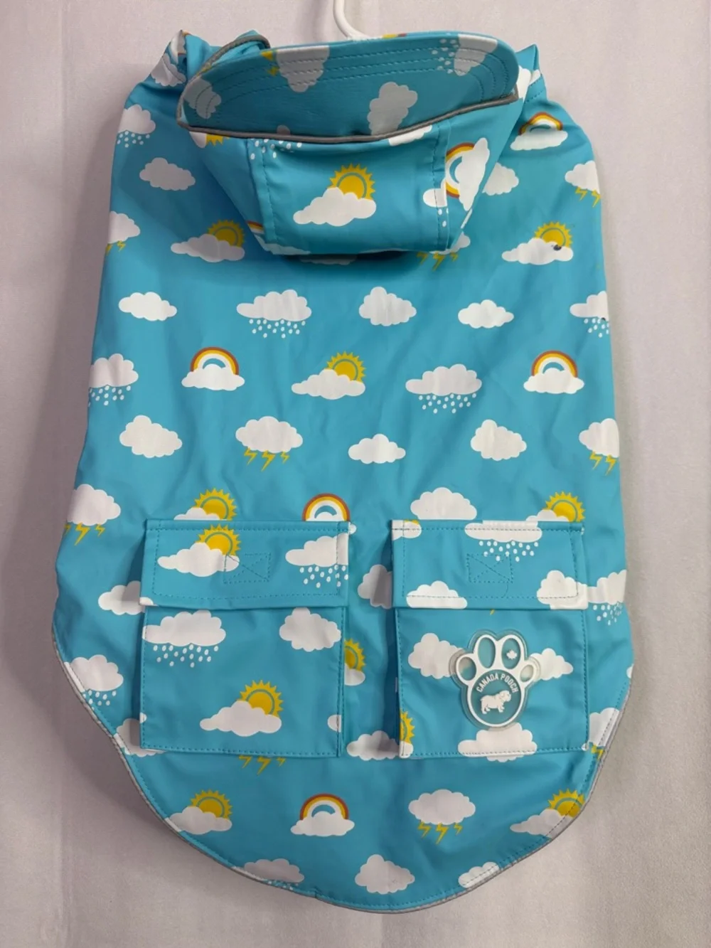 Blue Cloud & Rainbow Dog Raincoat - Brand Unspecified